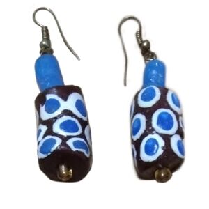 Vintage Glass African Trade Beads Earrings